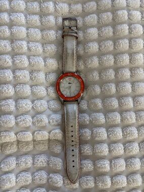 Lacoste White Strap Watch with Orange Bezel. Make an offer invited